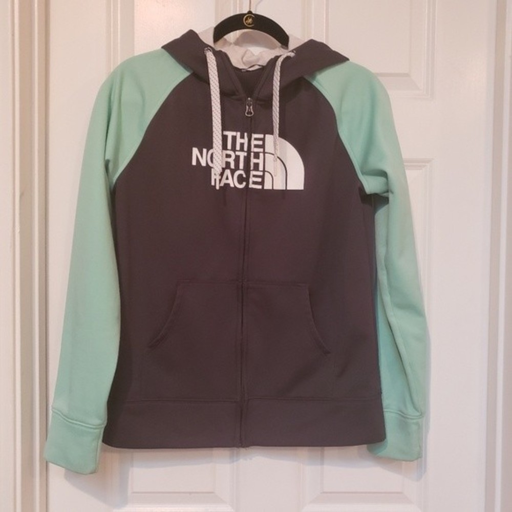 North Face 2 Tone Front Zip Hoodie Size M